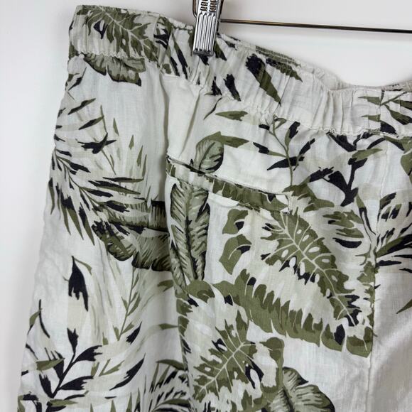 C&C California Womens 100% Linen Leaf Print Pull On Shorts Sz 3X Lightweight - Picture 3 of 11
